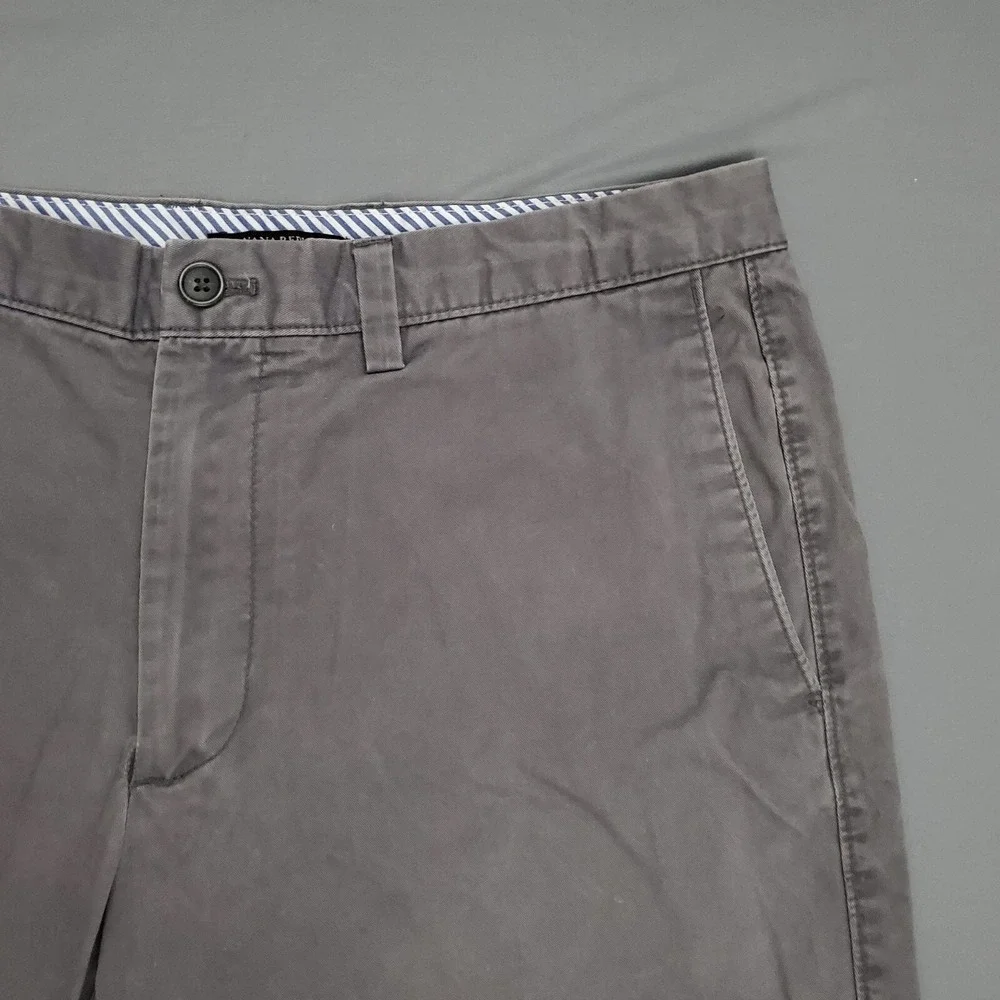 Banana Republic‎ Mens 34 Charcoal Gray Cotton Chino Shorts Casual Solid